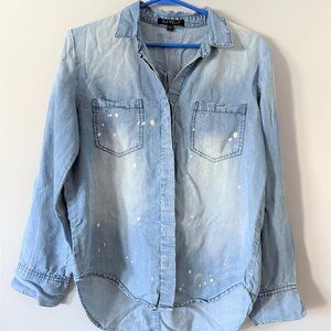 Jean / Denim roll sleeve button up shirt